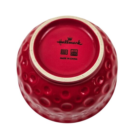 Hallmark Red Ceramic Bowls Floral Design 6 in Diameter Set Of 2 Christmas - Picture 5 of 10